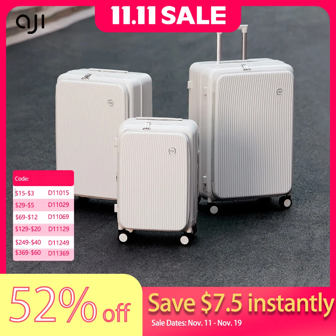 

Дорожные чемоданы Aji 20 + 26 дюймов, комплект дорожных чемоданов из 2 предметов, модные женские и мужские чемоданы на колесах с боковой крышкой, расширяемые