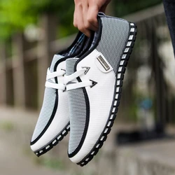 Splicing Men Casual Leather Shoes Fashion Comfortable Business Male Shoe Summer Spring Light Plus Size Footwear New Man Sneakers