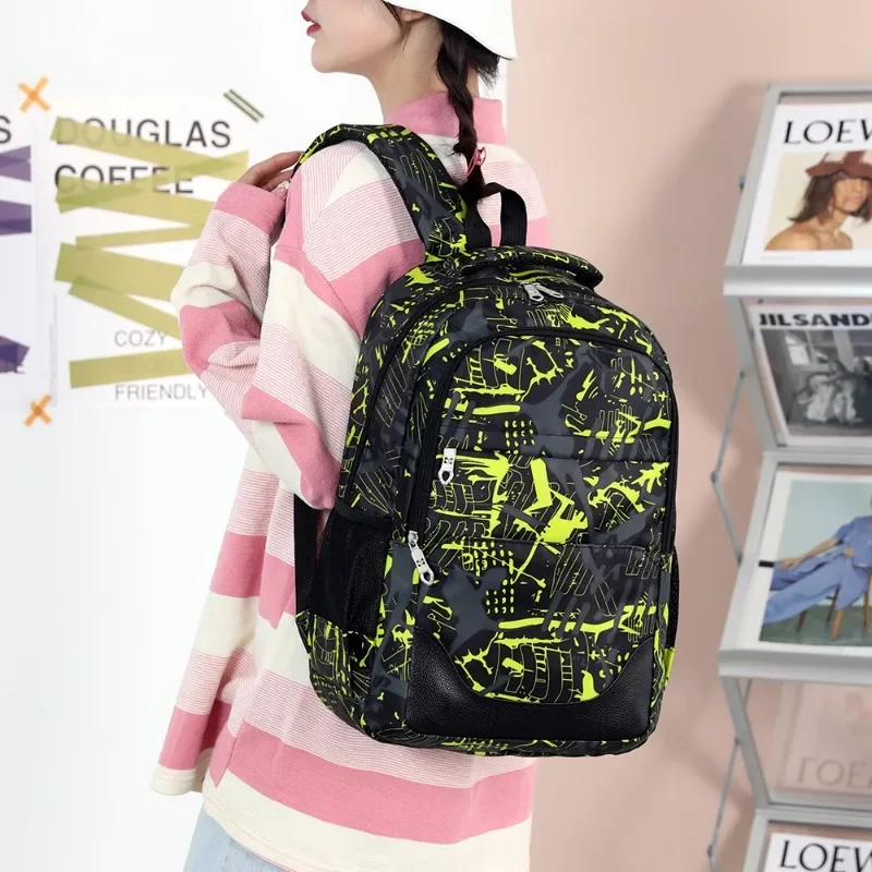 Mochila escolar ortopédica de gran capacidad para niños y niñas, mochila para ordenador portátil, mochilas escolares de nailon para adolescentes,