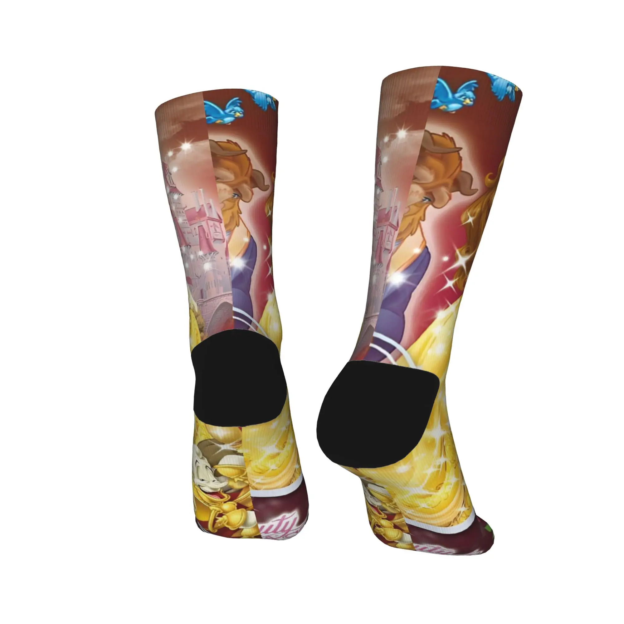 الجمال والوحش جوارب الجدة الجوارب النساء الرجال جودة الجوارب الربيع الجري المطبوعة المضادة للعرق الجوارب هدية