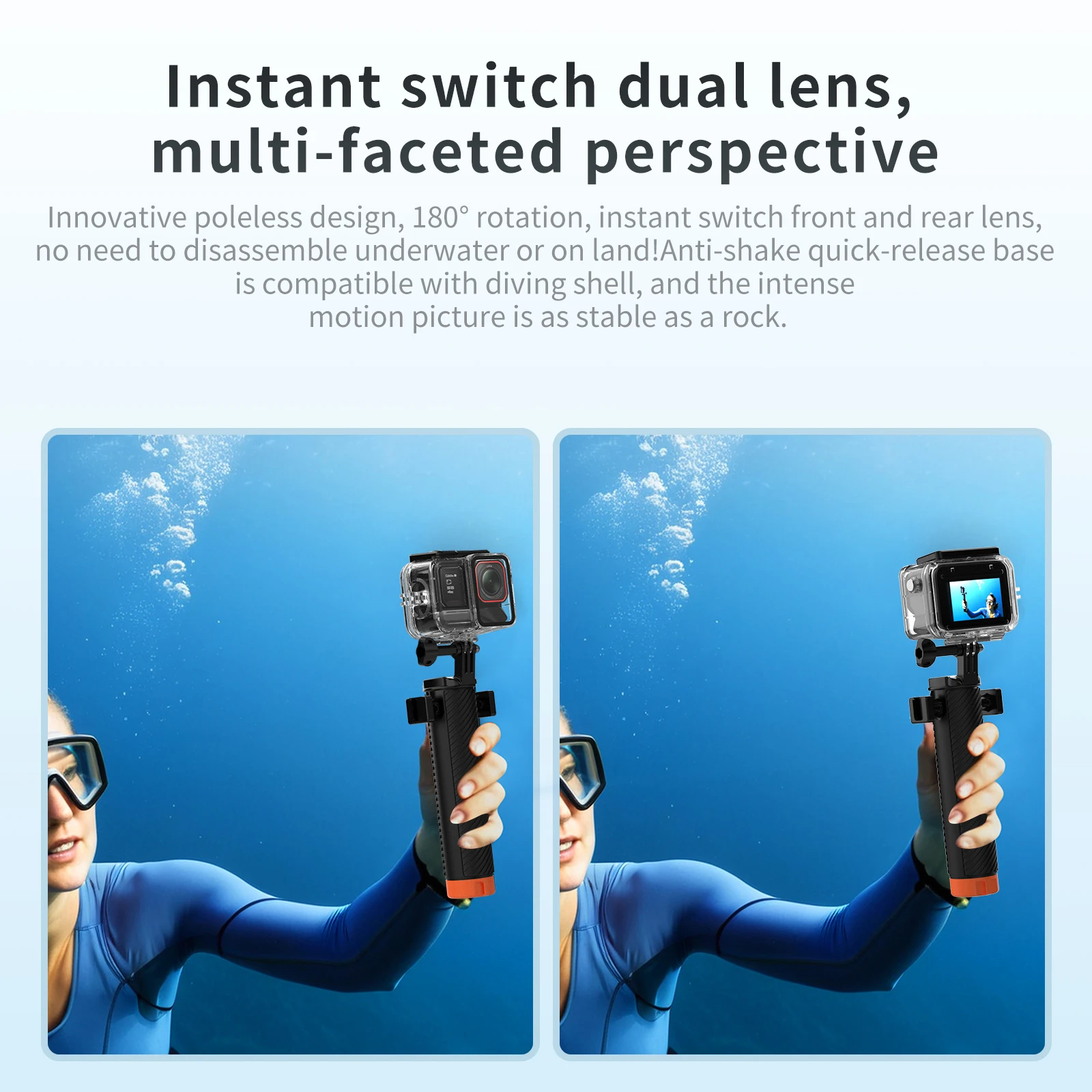 غطاء مقاوم للماء الغطاء الواقي تحت الماء 45 متر الغوص شل الغوص الحال بالنسبة Insta360 Ace Pro 2 / Pro ملحقات الكاميرا الرياضية