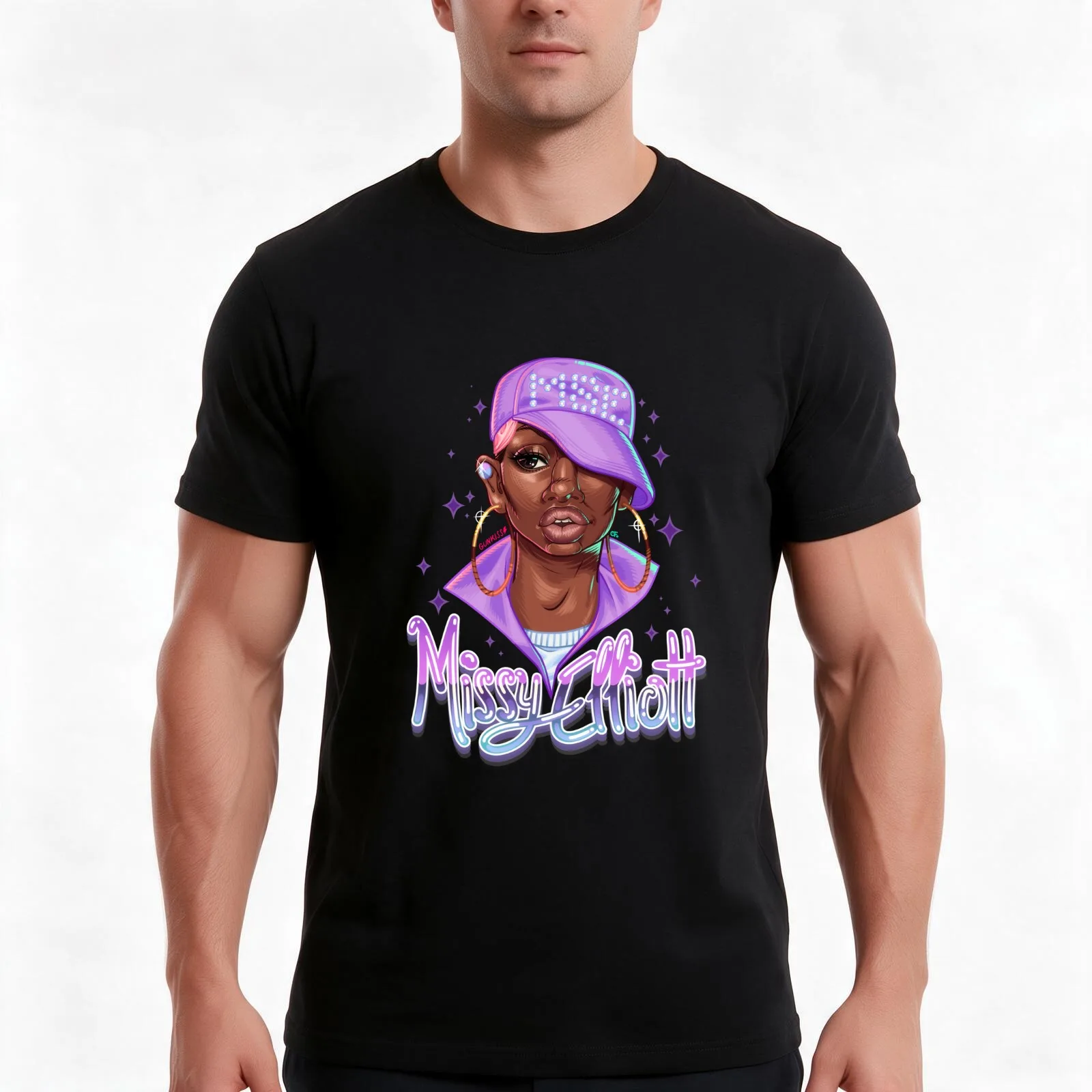 Missy Elliot T-Shirt Summer Casual Cotton Tee Oversized Streetwear Tops Vintage Graphic Print Loose Fit Short Sleeve