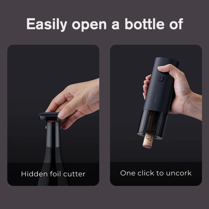 HOTO Electric Wine Bottle Opener Automatic Corkscrew Wine Stopper for Party Bar Wine Lovers Beer Soda Cap Opener Accessories