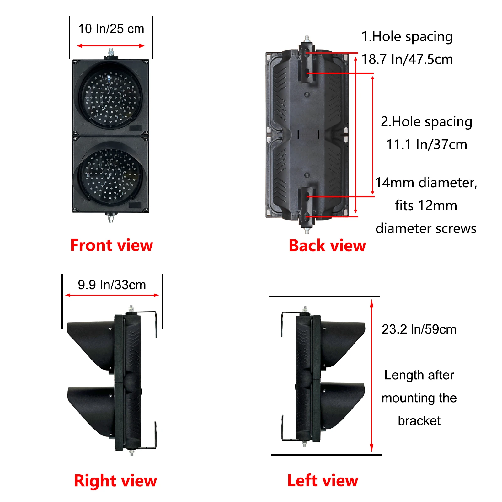 Traffic Light Remote Control 8inch 200mm Traffic Light, AC85 - 265V /DC 12-36V, Stop/Go Lamp, PC Housing IP54 Water Resistant