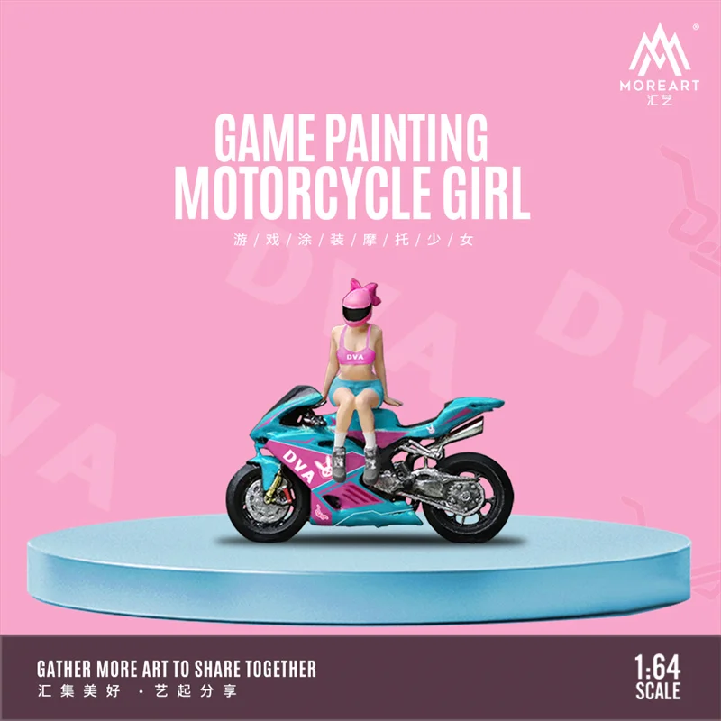 MoreArt 1:64 Game Painting Motorcycle Girl figure set