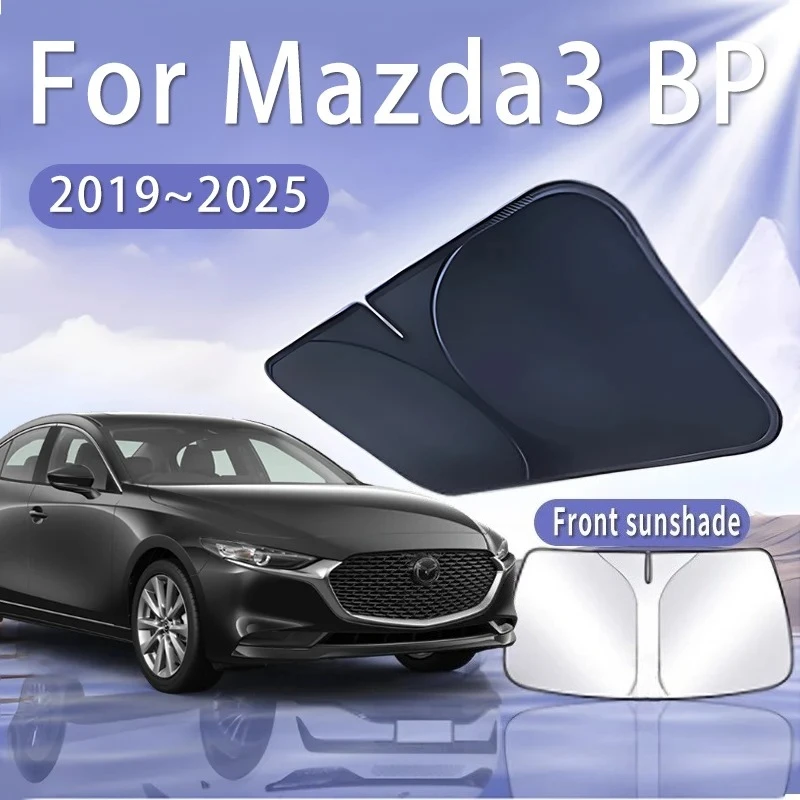 

Foldable Car Sun Visor For Mazda3 BP 2019~2025 2023 2024 MK4 Front Windshield Sunshade Heat Insulation Summer Auto Accessories