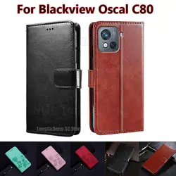 For Carcasa Blackview Oscal C80 Case Luxury Wallet Leather Book Stand Phone Cover For Capinha Blackview Oscal C80 C 80 6.5