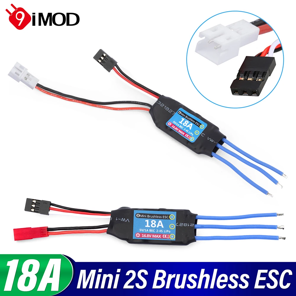 

9IMOD RC 18A Brushless ESC 2S Electric Speed Controller Compatible With Kyosho Tamiya Wltoys K989 1/24 1/28 mini Z mini Q RC Car