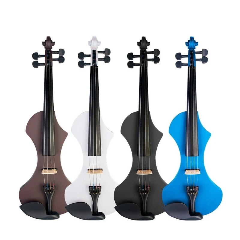 Silent Electronic Violin 4/4 Adults Beginners Violin Set Childrens Performance Level Violins Home Practice Electric Violins
