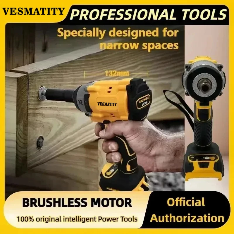 Vesmatity DDBS001 20V Cordless Brushless Impact Wrench High Torque Compact Power Tool for Truck Repair Assembly Elite Max Pro