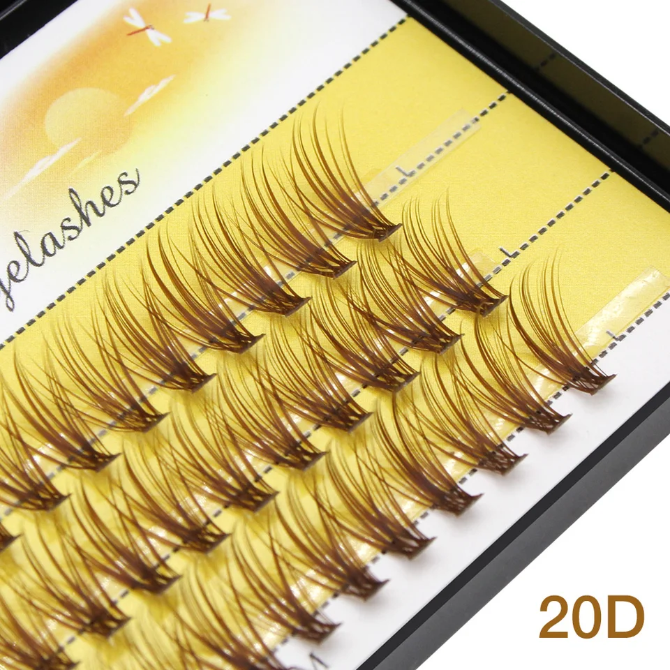 Mayoreo de pestañas postizas marrones 20D 30D sexys naturales suaves extensión de pestañas postizas herramienta de maquillaje simple y fácil de operar 5