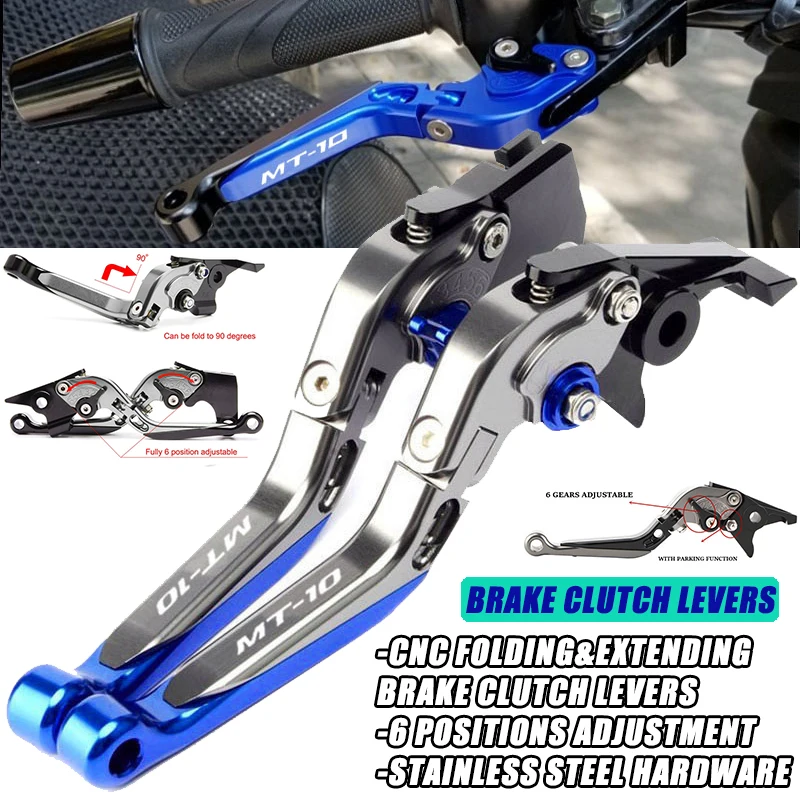 MT10 Folding Clutch Brake Levers For MT-10 MT10 SP 2016-2023 Motorcycle Accessories Adjustable Extendable Brake Handles