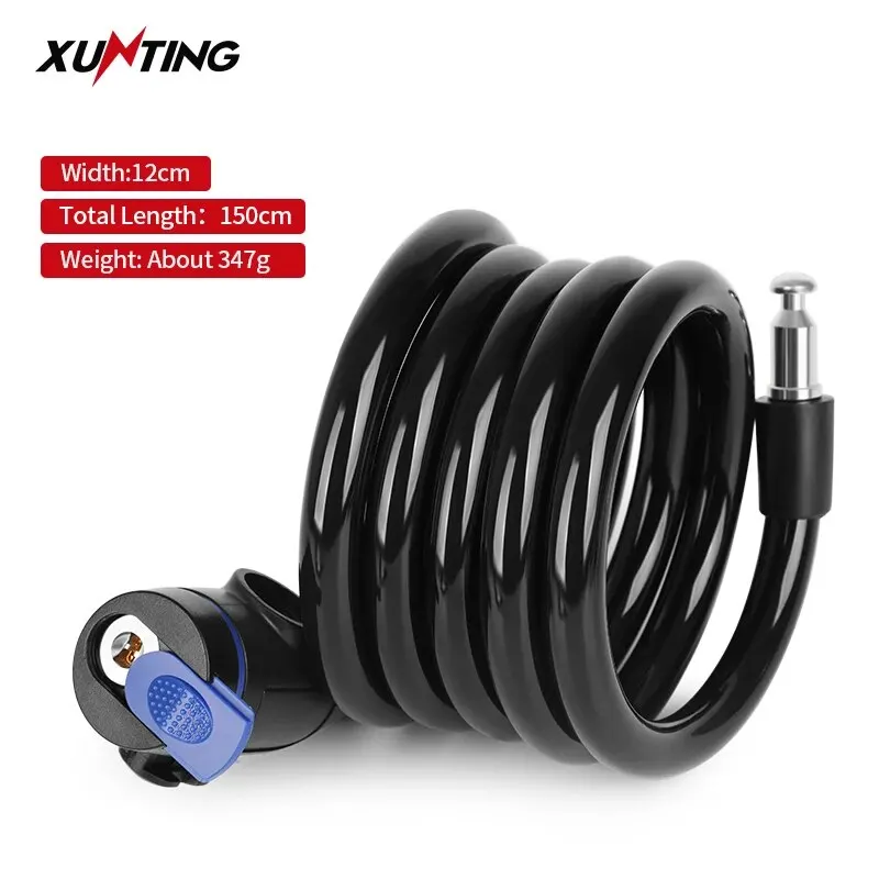 Xunting Steel Wire Metal Bicycle Safety Lock Universal Anti-Theft Bicycle Lock Motorcycle Wire Lock Safety Cable with 2 Keys