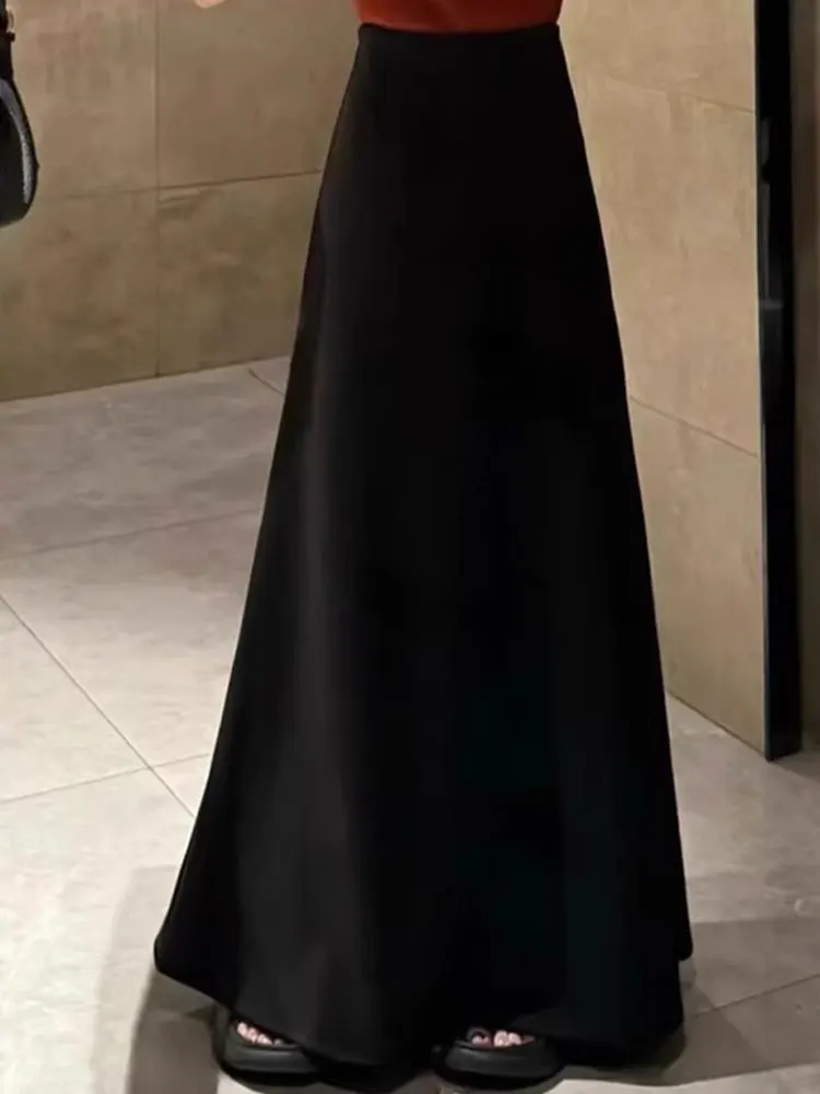 

Женская трикотажная юбка-миди с высокой талией, фасон «рыбий хвост», А-силуэт, облегающая, весна 2026, утягивающая, во французском стиле, для офиса