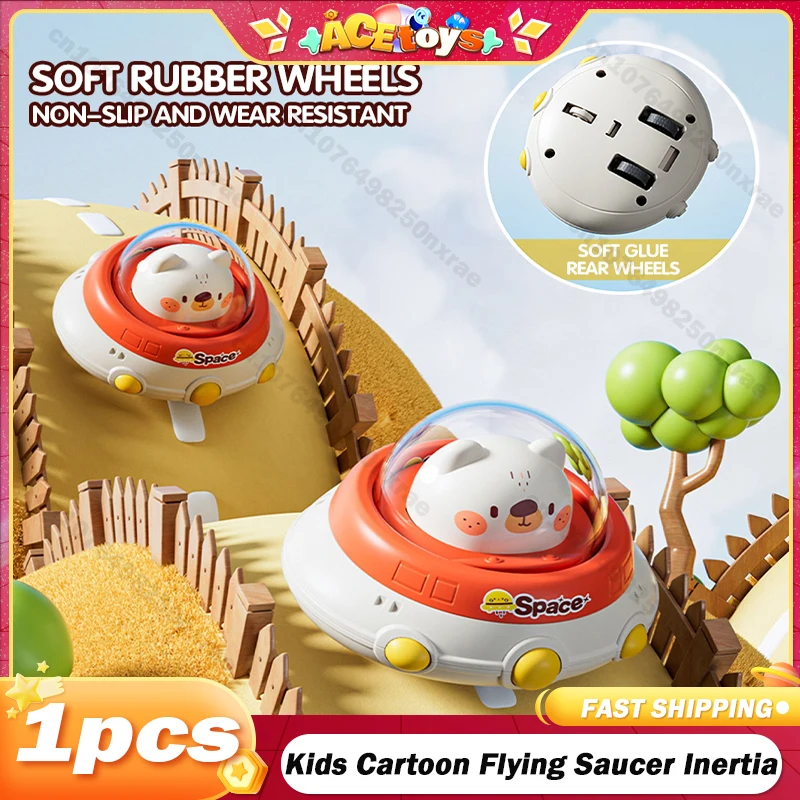 

Kids Cartoon Flying Saucer Pull Back Toys Inertia Press Cars Powered Vehicle Toy Press Slide Car Toys Early Education Gifts