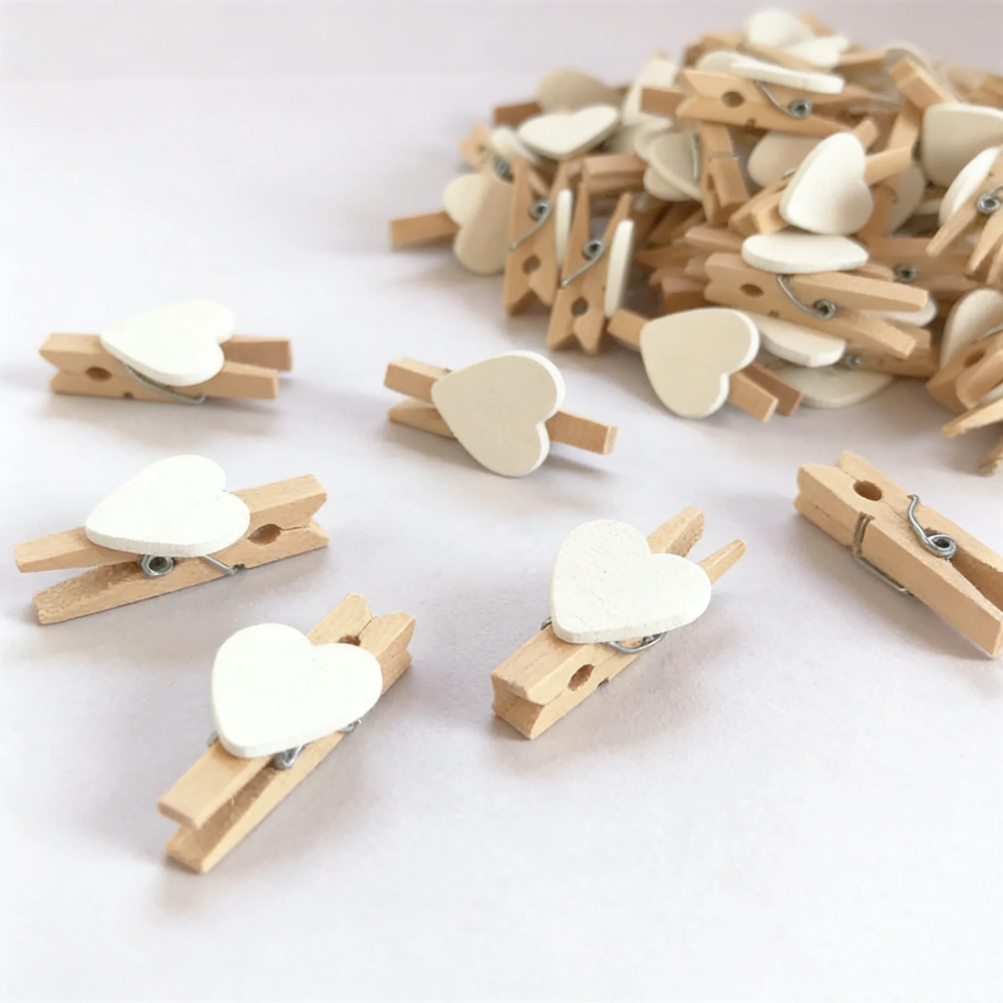 

Cute Wooden Love Heart Pegs Clothespin Clips DIY Crafting Decorations for Holiday Party and Wedding Festive & Party Supplies