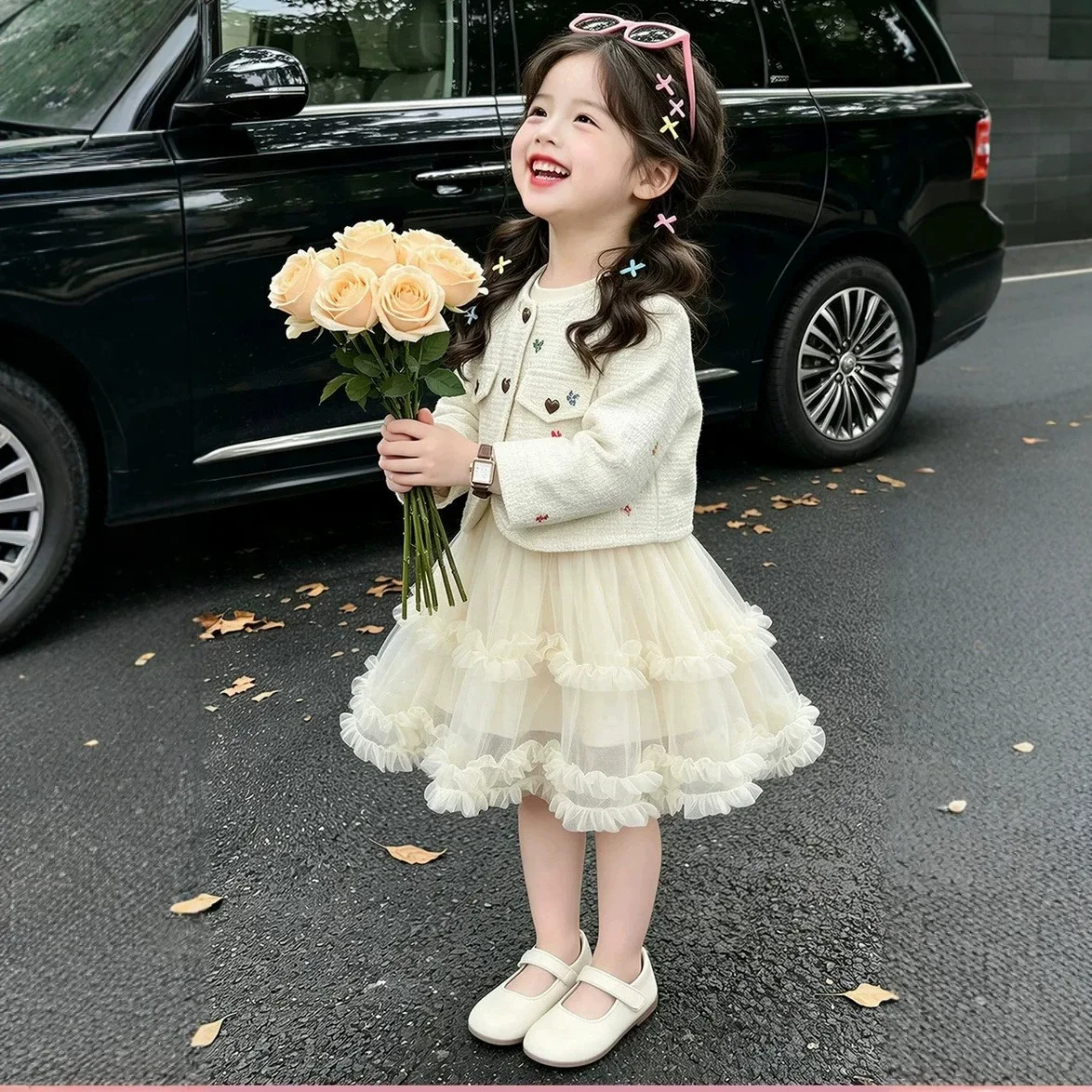 Children's Clothing Girls' Set Small Fragrant Style Cardigan Jacket Princess Skirt 2026 Spring and Autumn New Two Piece Set