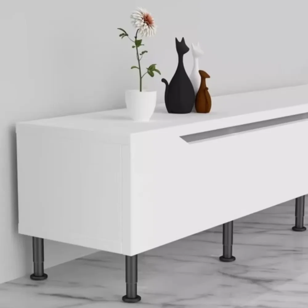 أرجل دعم بإطار سرير قابل للتعديل، أرجل سرير معدنية شديدة التحمل، أرجل أثاث بديلة باللون الأسود