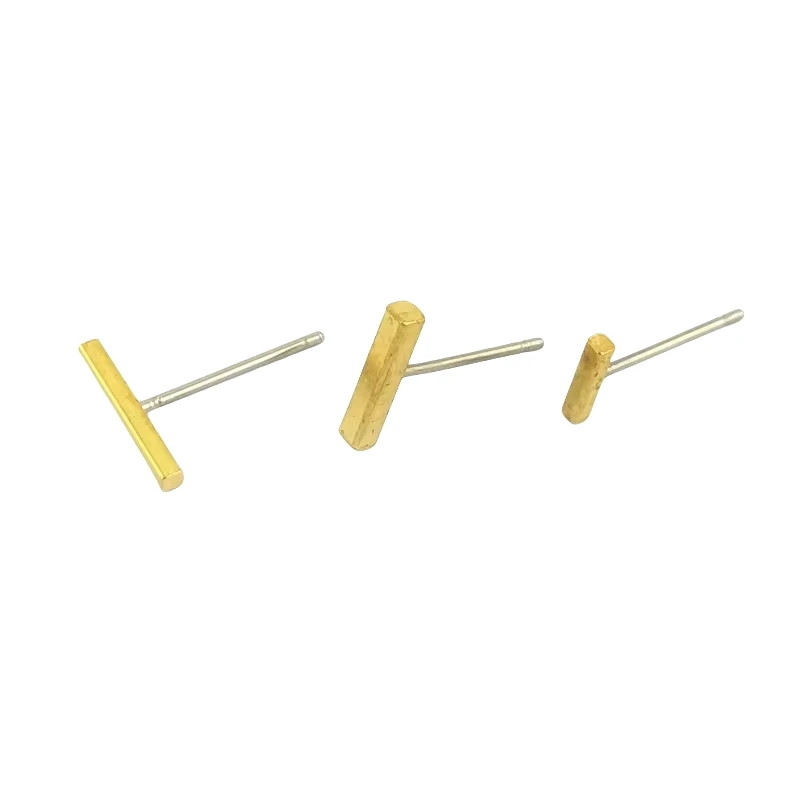 

BoYuTe (100 Pieces/Lot) Metal Brass Geometric Rectangle Stud Earrings Unisex Diy Hand Made Jewelry Accessories