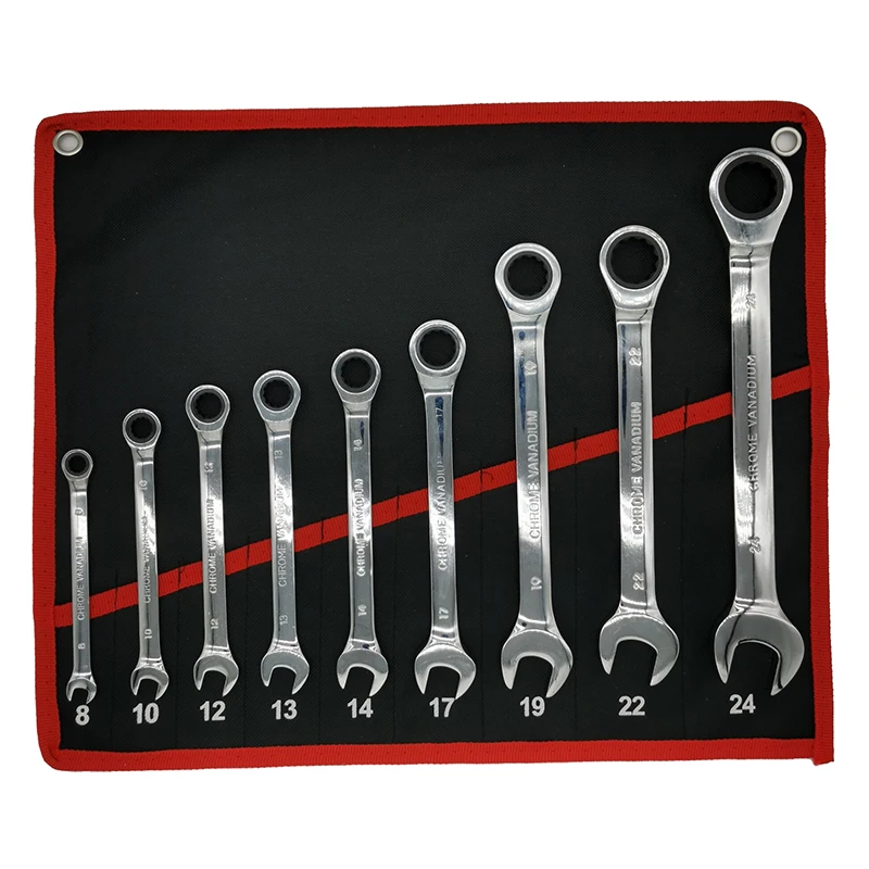 

Набор комбинированных метрических ключей с храповым механизмом, ручные инструменты, динамометрическая шестерня, торцевая гайка, набор ключей