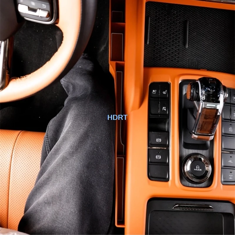 سيارة نمط التحكم المركزي مسند الذراع مقعد الفجوة صندوق تخزين كوب ماء غطاء حامي اكسسوارات الديكور ل GWM Haval H9 2024 + #2