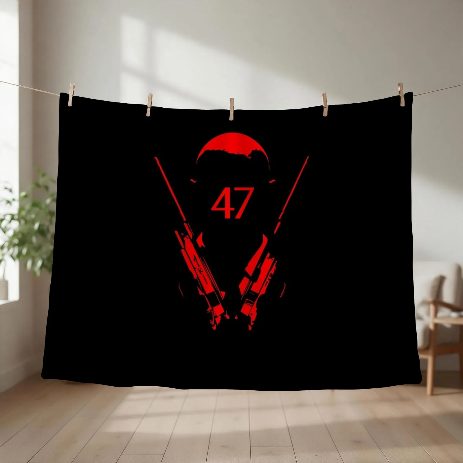 47 agent hitman Throw Blanket couch cozy soft plush fuzzy picnic outdoor blanket
