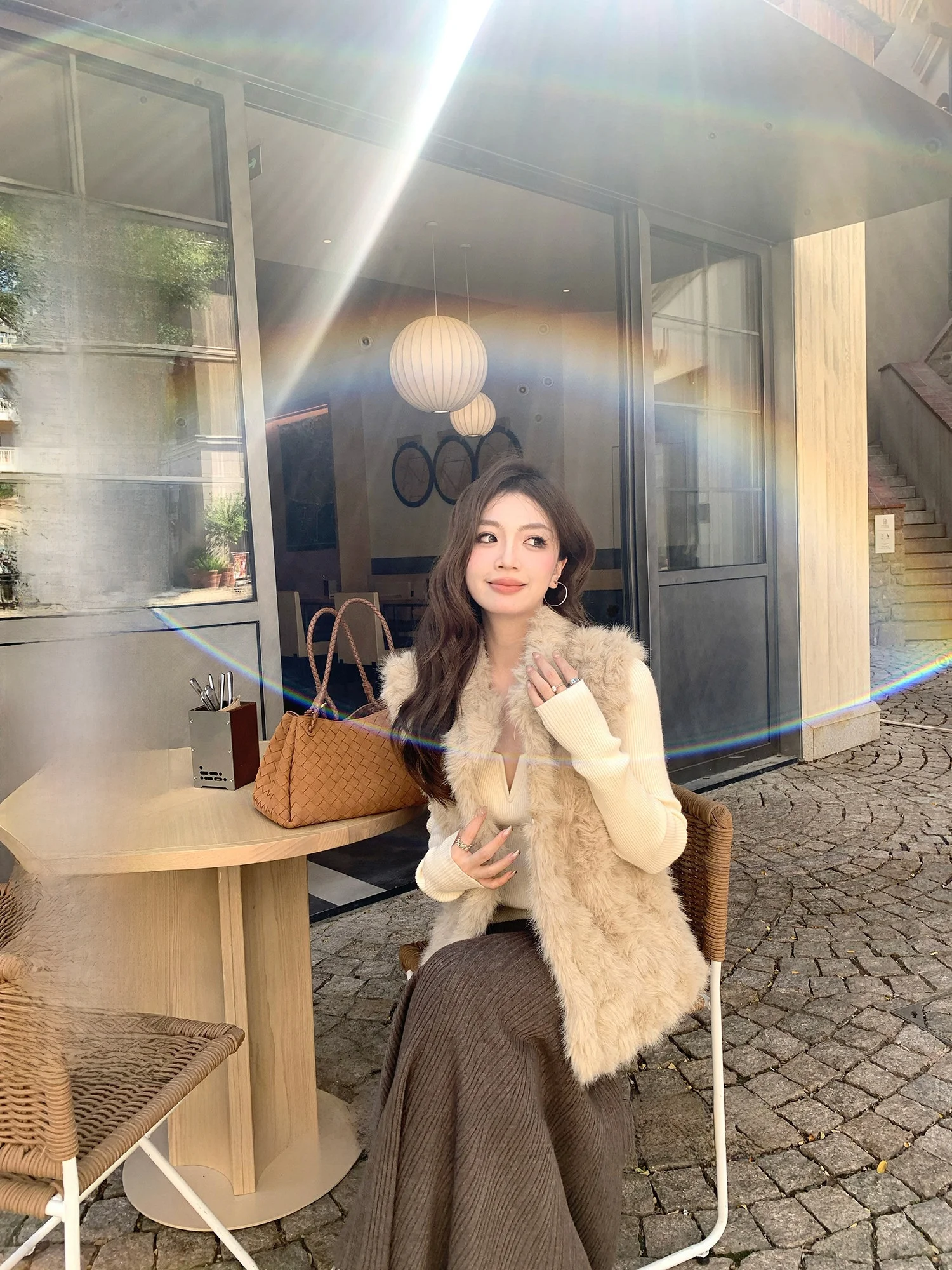 

Экологичный меховой жилет женский: новая коллекция, осень-зима, теплый, для многослойных образов, пушистый, для повседневной носки, однотонный, утолщенный