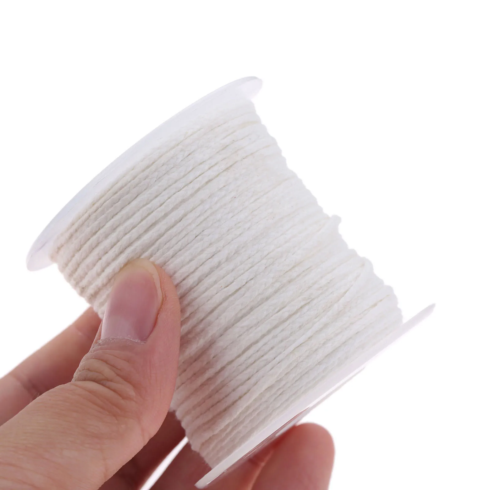 1pc 61m/200ft*2mm Spool Candle Wick Core Unwaxed Cotton Square Braid Design Candles Making Handmade DIY Craft White Roll Supply