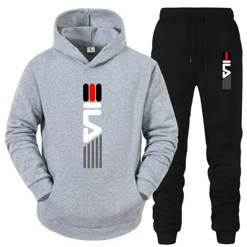 

Men's hooded fashionable sportsweargym sportswear set running winter clothingnew styles