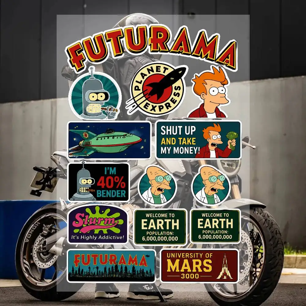 A-F-fu-stu-rama Anime Stickers Set Waterproof Vinyl Decals For Laptop Phone Case Helmet Motorcycle Skateboard Car Luggage