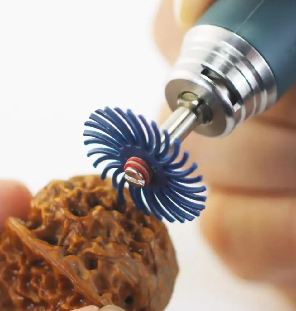 

10 шт., 80-5000, зернистость 25 мм, диск с радиальной щетиной, абразивная щетка, 2,35 мм, хвостовик, полировальное колесо для вращающихся инструментов Dremel, аксессуары