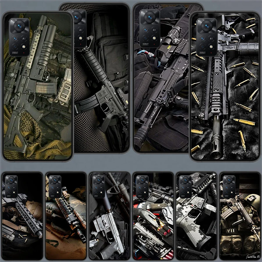 The Military Weapon Phone Case For Redmi Note 13 5G Plus Capa 12 12C 10A 10C 10 9A 9C 9T 9 8A 8 K70 K60 Pro Xiaomi A2 Lite 7A 7