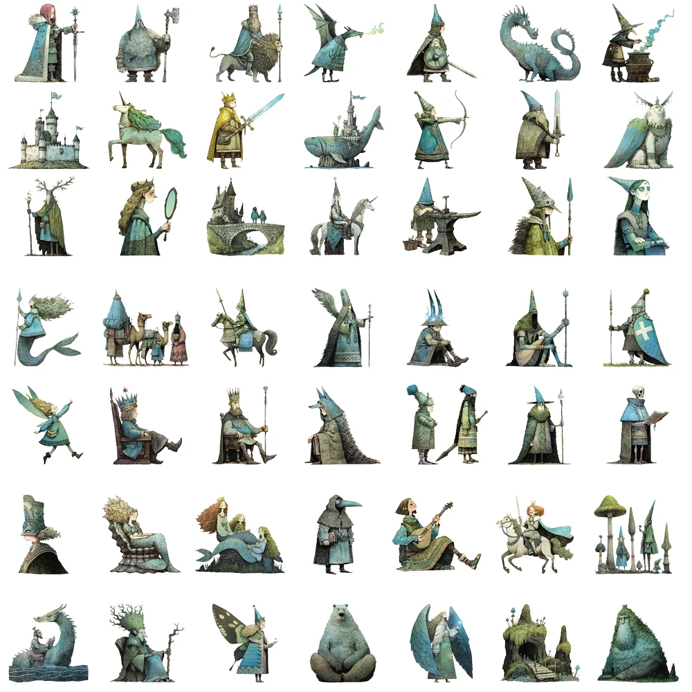 50 قطعة حكاية خرافية ماجيك العالم ملصق الحنين محمول الكرتون القهوة الهاتف الكتابة على الجدران الأمتعة القرطاسية المنزل الكتابة على الجدران ملصقات #6