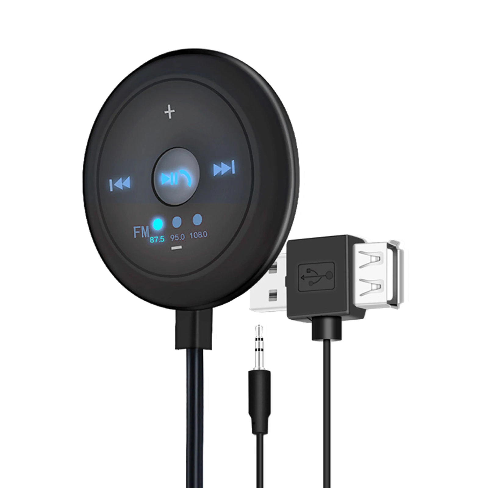 Car Bluetooth Fm Transmitter Mp3 Player Audio Receiver Usb Adapter Noise Reduction Handsfree for Vehicle Stereo System