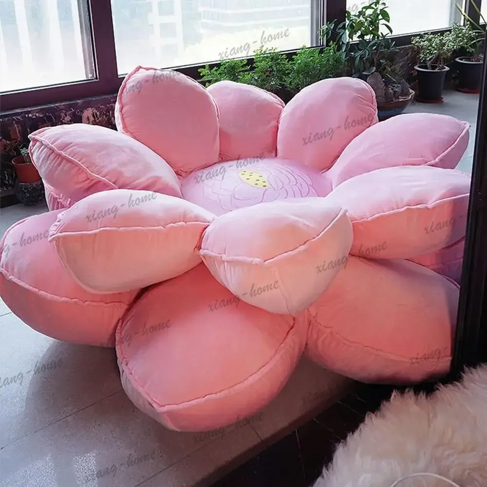 lsLotus Bean Bag Chair, Super Soft Lotus Bean Bag Bed with Filling, Large Round Soft Fluffy Faux Fur Bean Bag Lazy Sofa Tatami C