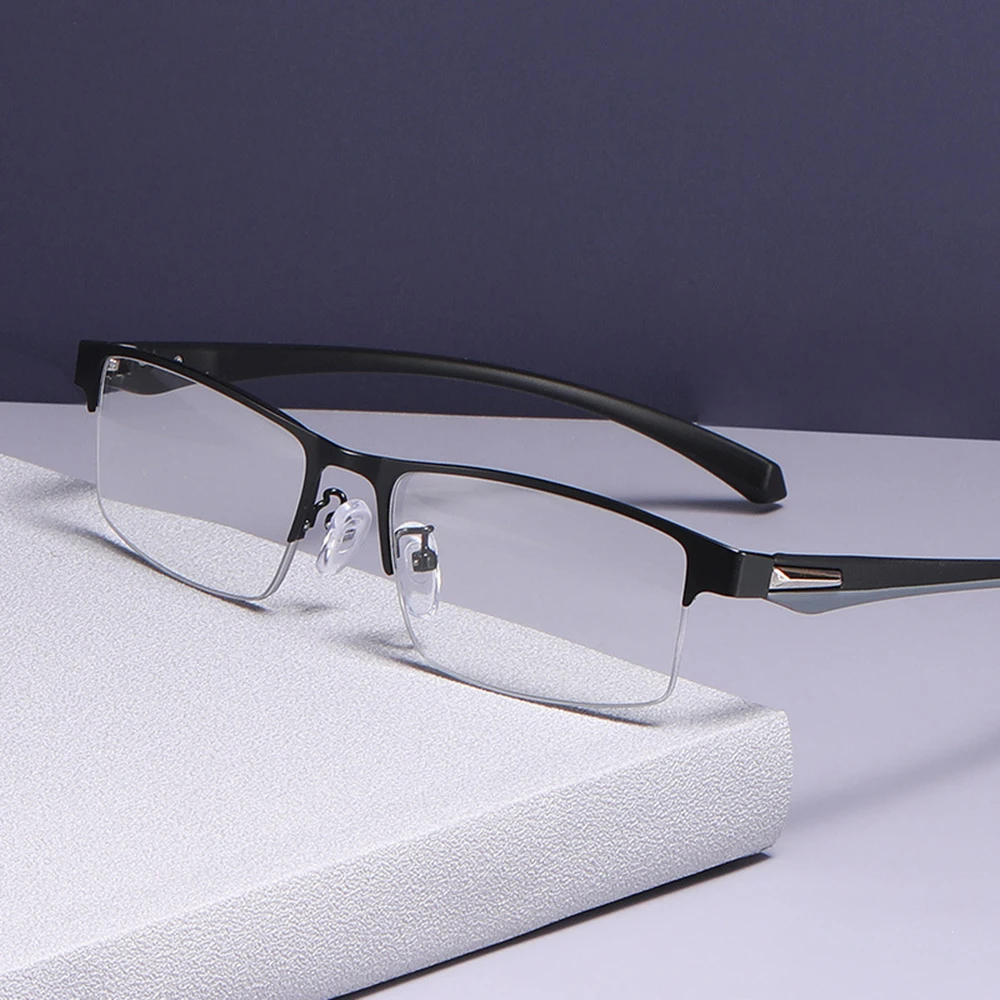 Business Reading Glasses Color Changing Reading Glasses For Both Near And Far Use Anti-Blue Light Smart Zoom Glasses Metal Frame