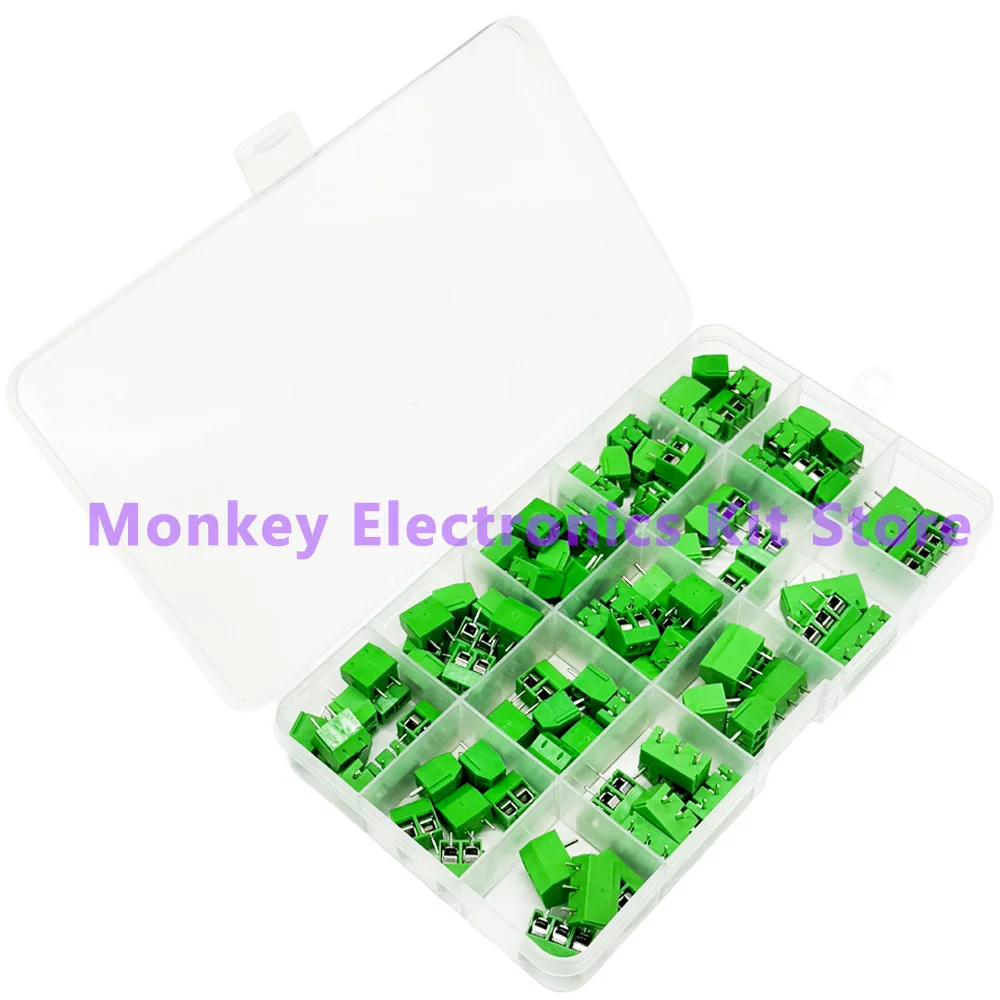 100 STKS KF301-2P 3 P 4 P PCB Kit terminal 5.08 MM post splicing plug-in groene Kit - afbeelding 2