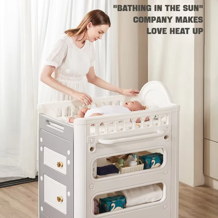 Newborn Diaper Station Protecting Baby Skin Adjustable Height Organizer Dresser Care Changing Table