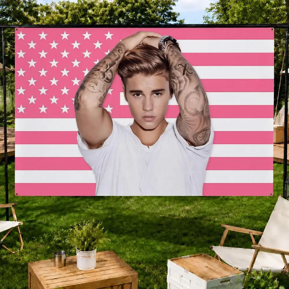 Pop Singer J-Justin Bieber Flags Fan support, home, dormitory, wall decoration, outdoor camping, party banners, gifts