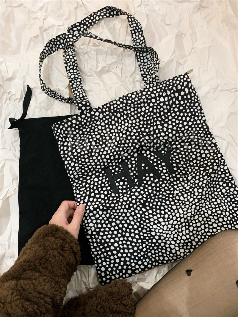 Large Capaci Canvas Tote Bag op Bag Single oulder Leopard Print Quirky Design Korean Sle Handbag for Youth Daily Use