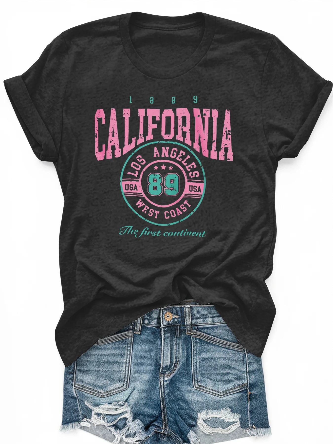 

Women's large-size printed short-sleeved T-shirt, loose and casual, soft, comfortable and breathable, outdoor sports