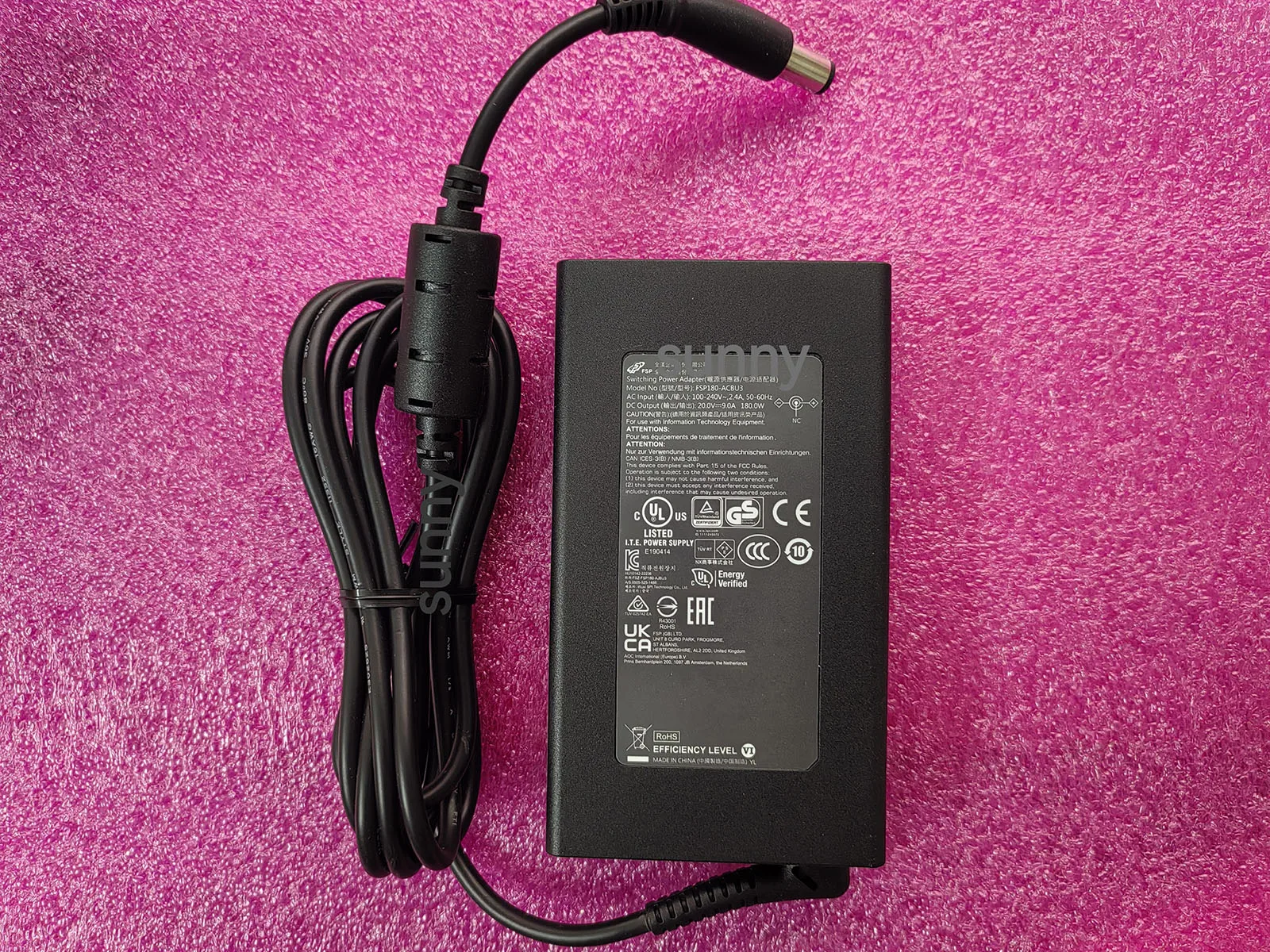 NUEVO Adaptador de CA OEM Slim FSP 20V 9A FSP180-ACBU3 para Monitor Gaming AOC AG276QKD2 27 QD-OLED, 7.4mm Pin, 180W