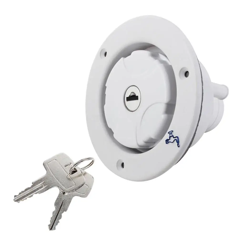 Lockable Water Inlet Gravity Fill Hatch Watertight PP Plastic Door Accessory for RV Motorhomes Camper Use