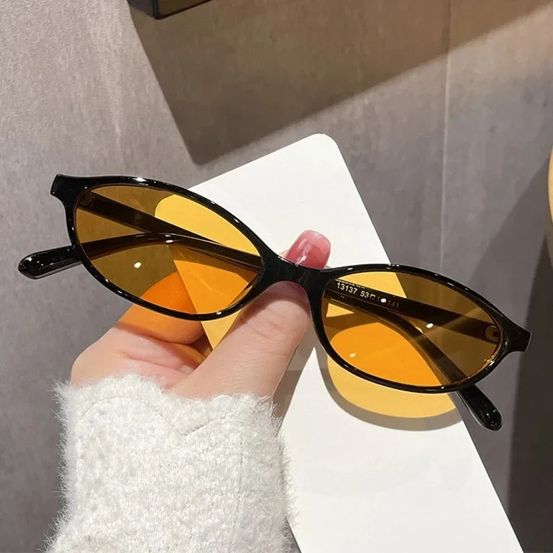 

Sexy Small Oval Women's Sunglasses 2024 New Fashion Leopard Brown Hot Sun Glasses Female Retro Colorful Shade Eyeglass