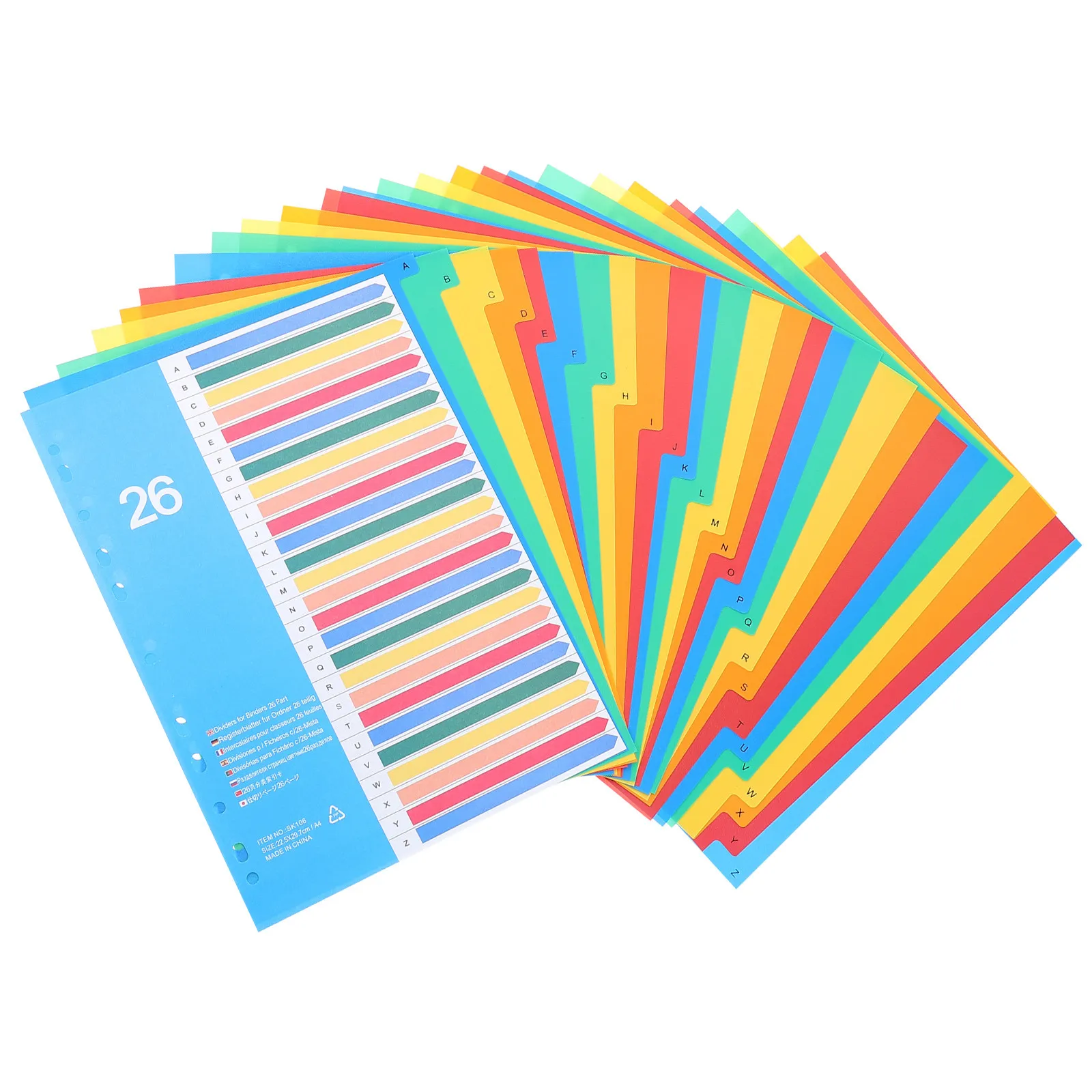 

38Pcs Plastic Indexes Divider Tabs Loose-Leaf Colored Folder Separator Pages for Notebook Notes Classification Efficient Office