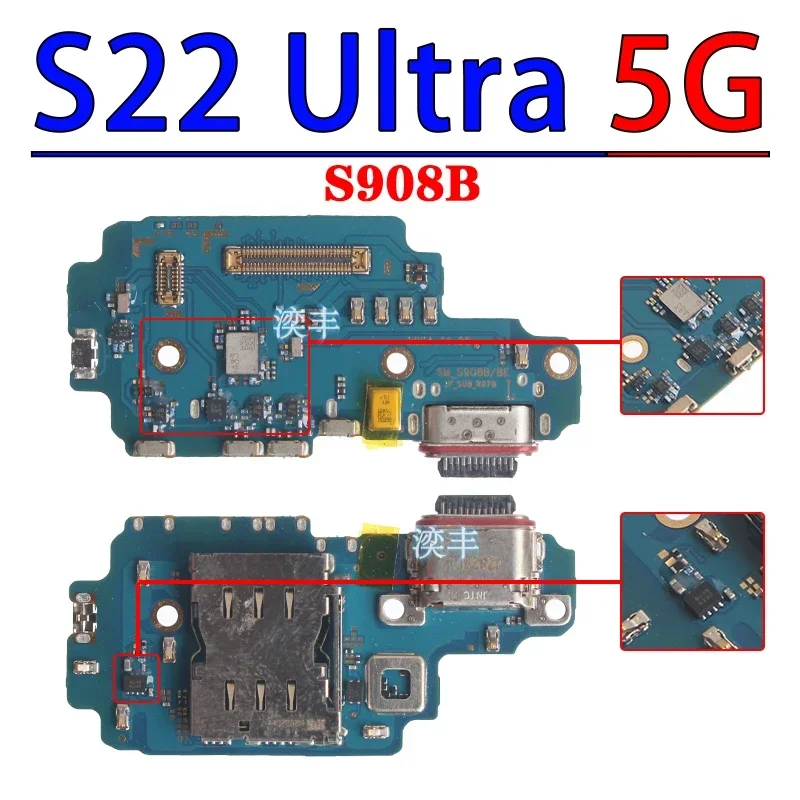 Usb Dock Charger Port for Samsung Galaxy S23 S22 Plus Ultra S901 S906 S908 S911 S916 S918 B U N 0 Charging Board Module