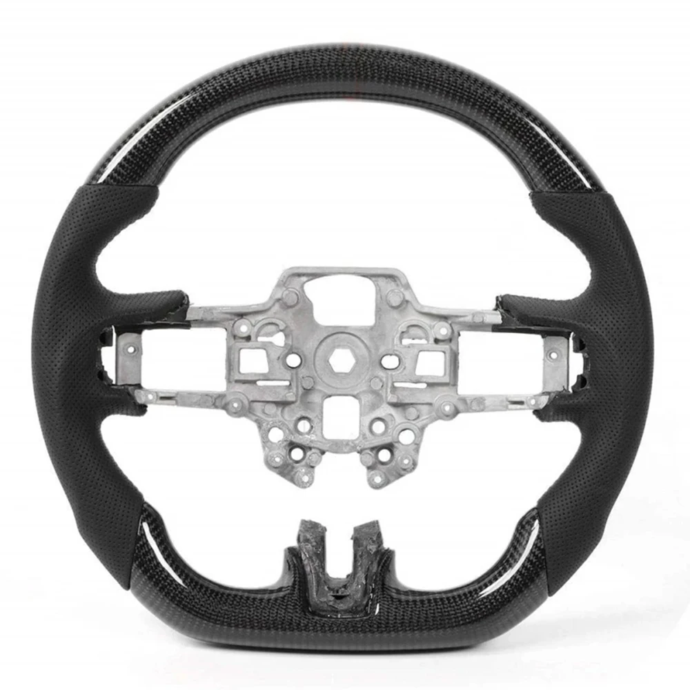 Steering Wheel Carbon Fiber For Ford Mustang GT V6 EcoBoost Shelby GT350 GT350R 2015-2023 Steering Wheel Car Accessories