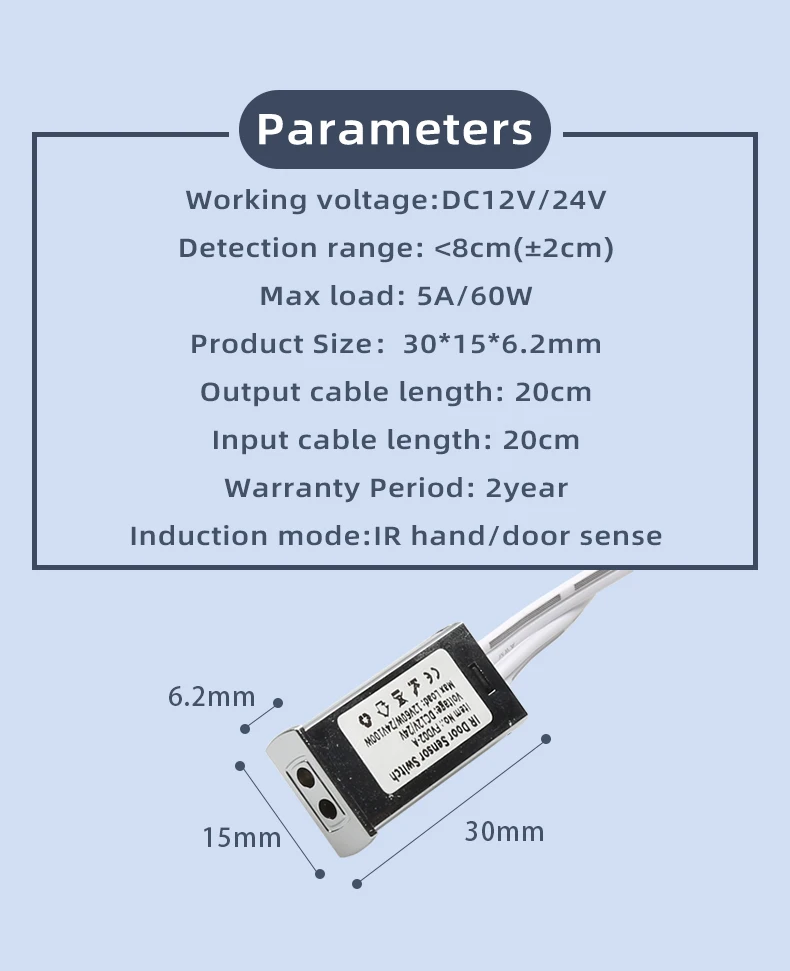 DC 12V 24V Möbel-Schranktür Infrarot-Sensor-Schalter Handsteuerung Dimmer LED-Sensor Geeignet für Schrankbeleuchtung – Detail 3