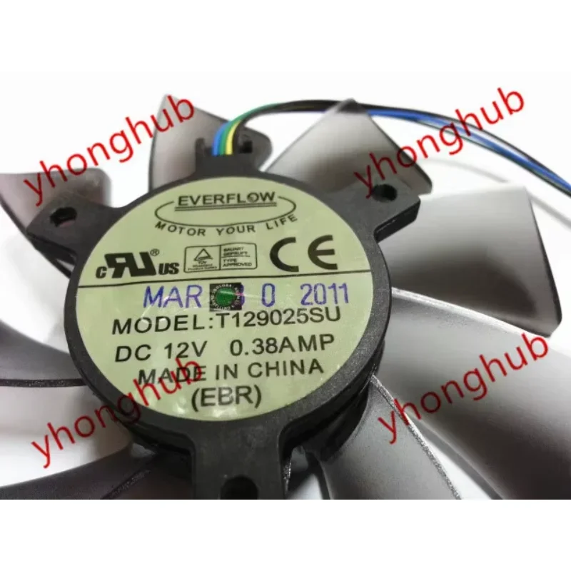 EVERFLOW-Ventilateur de serveur, DC 12V, 0,38 A, Diamètre 93mm, Pas: Ventilateur de refroidissement, T129025SU