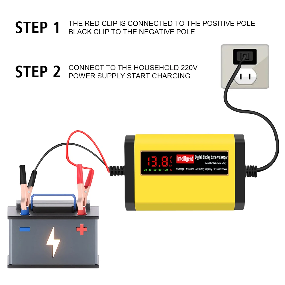 3 مراحل حمض الرصاص AGM جل شواحن البطاريات شاحن بطارية السيارة اكسسوارات السيارات